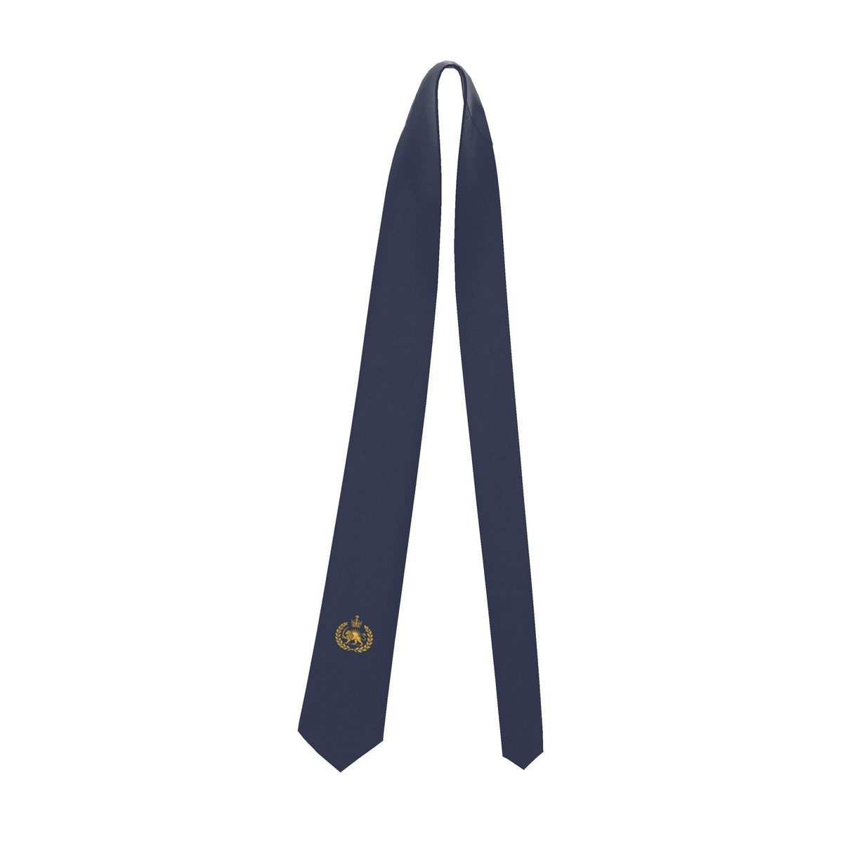Aryamehr Seidenkrawatte Navy mit goldenem Löwe-und-Sonne-Emblem