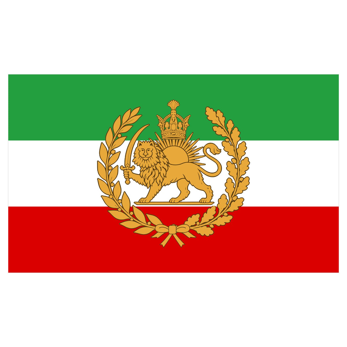 Aryamehr Historische Iran-Flagge Löwe und Sonne 150×90 cm