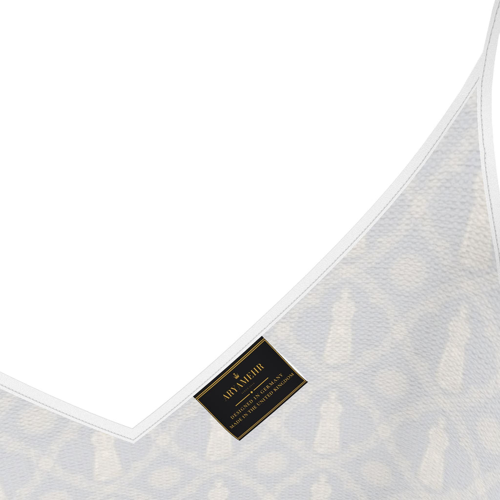 Aryamehr Empress Slip Dress Maxi aus Seidensatin – Marine & Gold