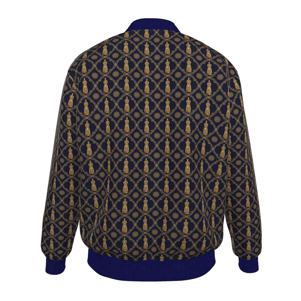 Aryamehr Empress Bomberjacke Herren Duchesse-Satin Marine & Gold