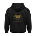 Aryamehr Faravahar Hoodie schwarz, 440 g/m² Oversize – großer Rückendruck in Gold, Produktfoto