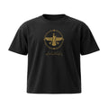 Aryamehr Faravahar T-Shirt schwarz, 425 g/m² Oversize – großer Frontdruck in Gold, Produktfoto