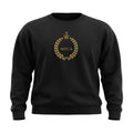 Aryamehr MIGA Sweatshirt Faded Black, 440 g/m² Oversize – großer Frontdruck in Gold, Produktfoto