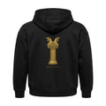 Aryamehr Persepolis Hoodie schwarz, 440 g/m² Oversize – großer Rückendruck in Gold, Produktfoto
