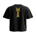 Aryamehr Persepolis T-Shirt schwarz, 425 g/m² Oversize – großer Rückendruck in Gold, Produktfoto