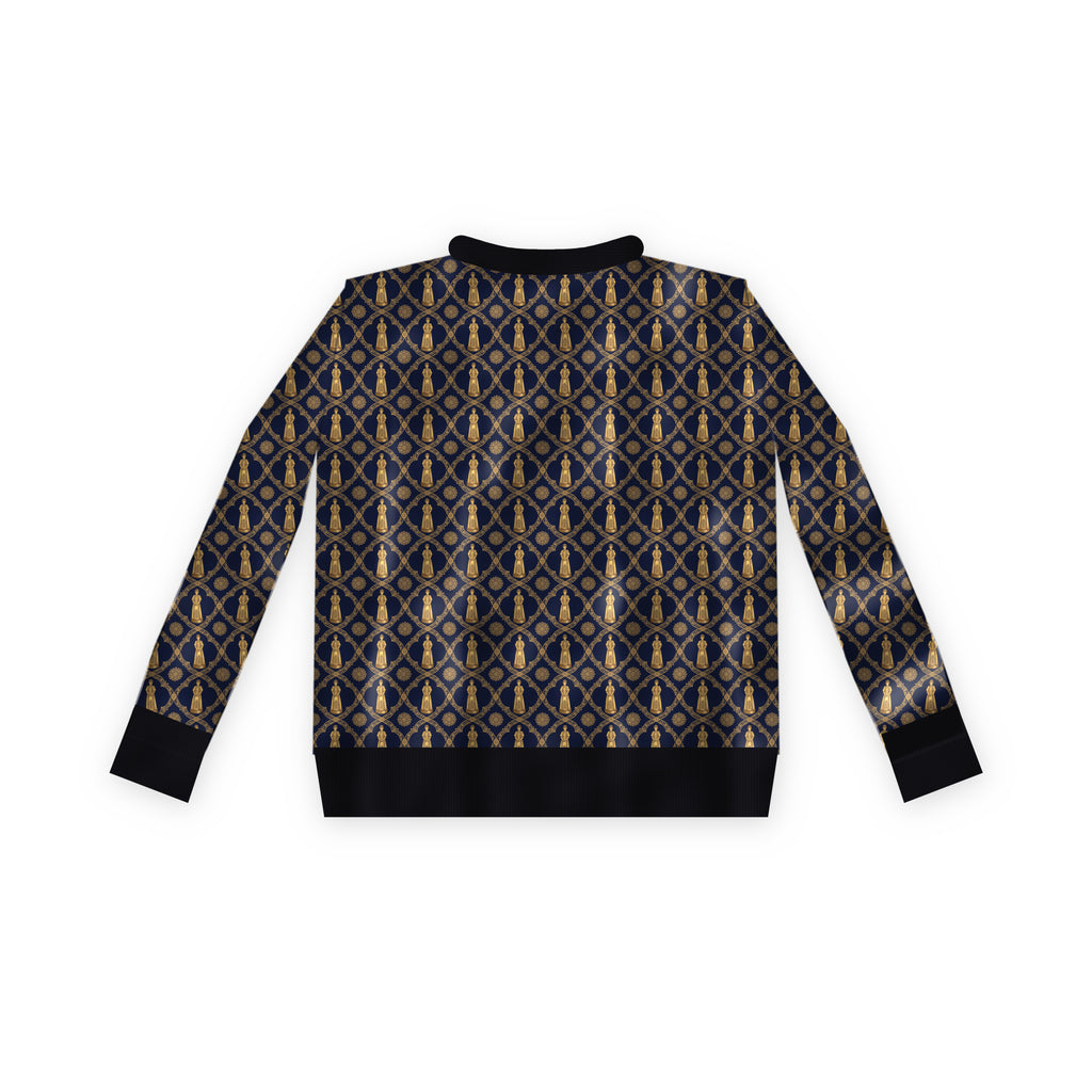 Aryamehr Empress Bomberjacke Herren Duchesse-Satin Marine & Gold
