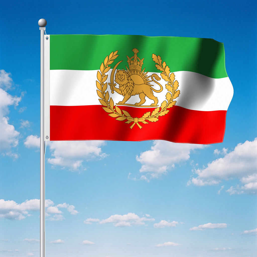 Aryamehr Historische Iran-Flagge Löwe und Sonne 150×90 cm
