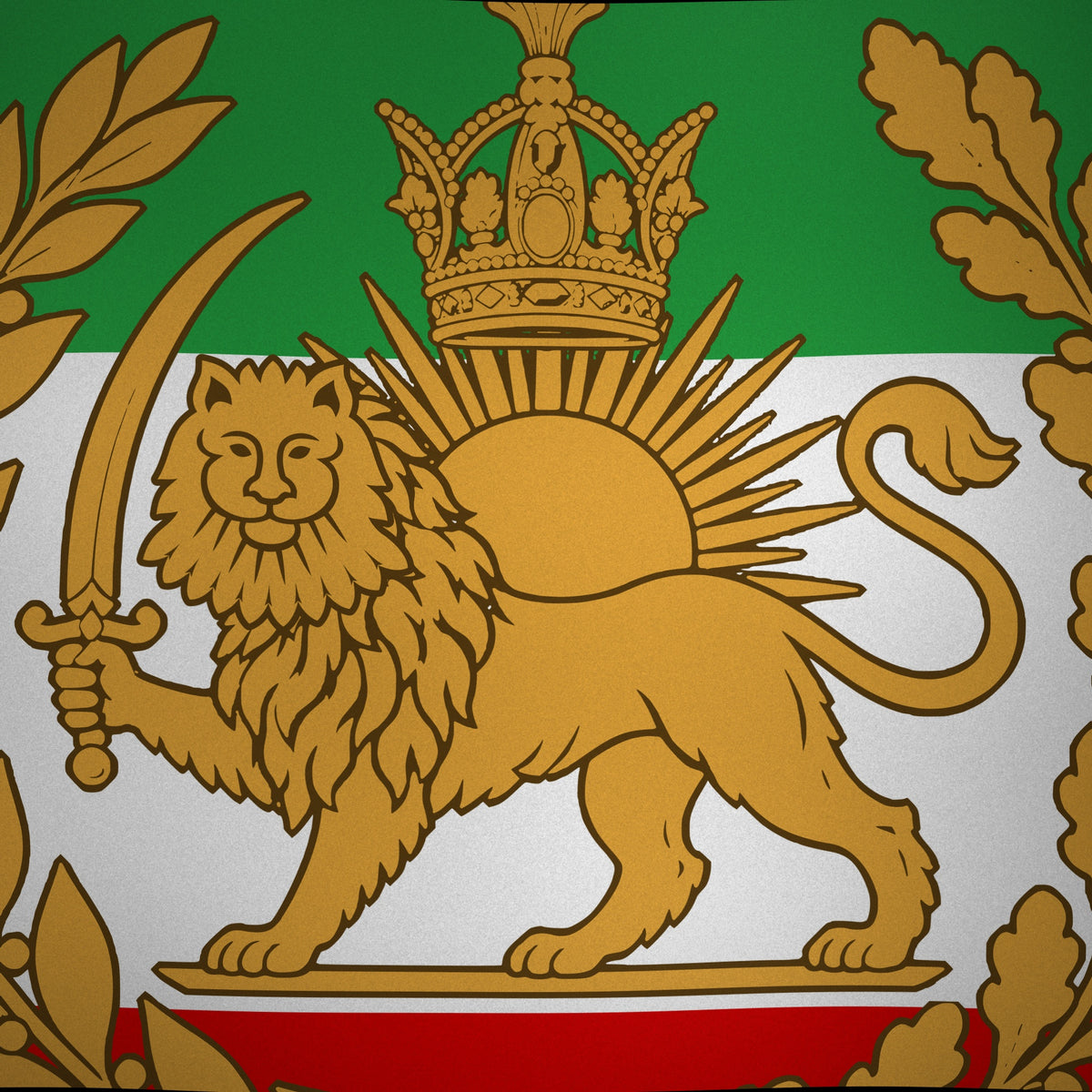 Aryamehr Historische Iran-Flagge Löwe und Sonne 150×90 cm